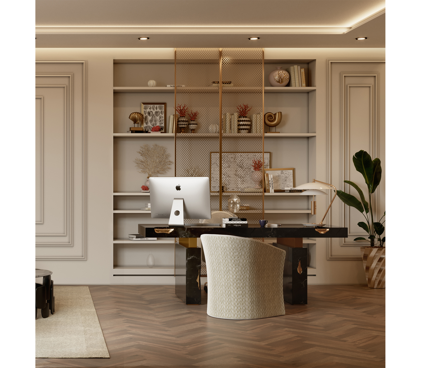 empire Emperador natural marble desk