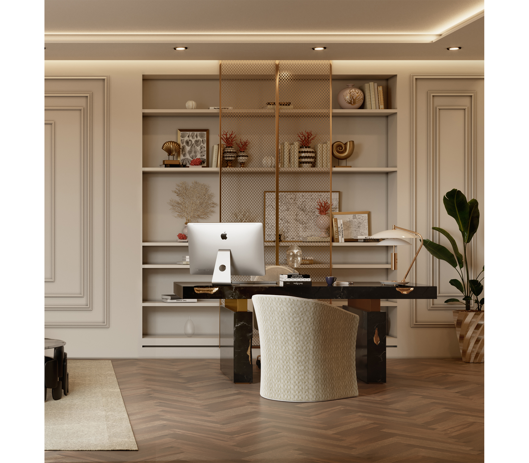 empire Emperador natural marble desk