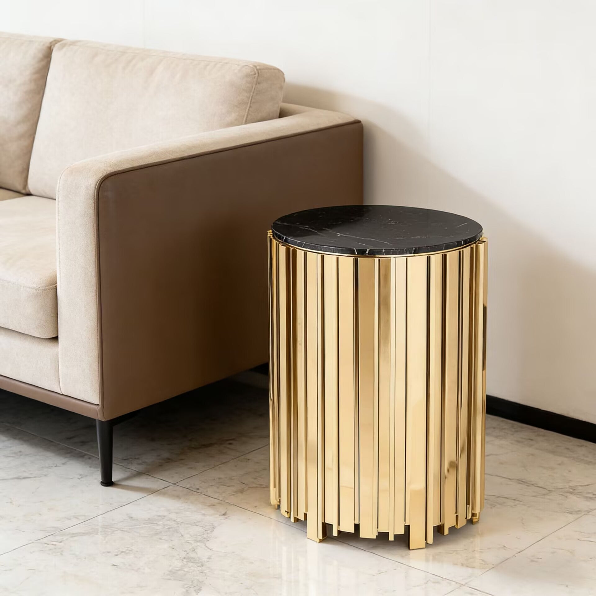 Empire Irregular High-End Marble Small Round Side Table