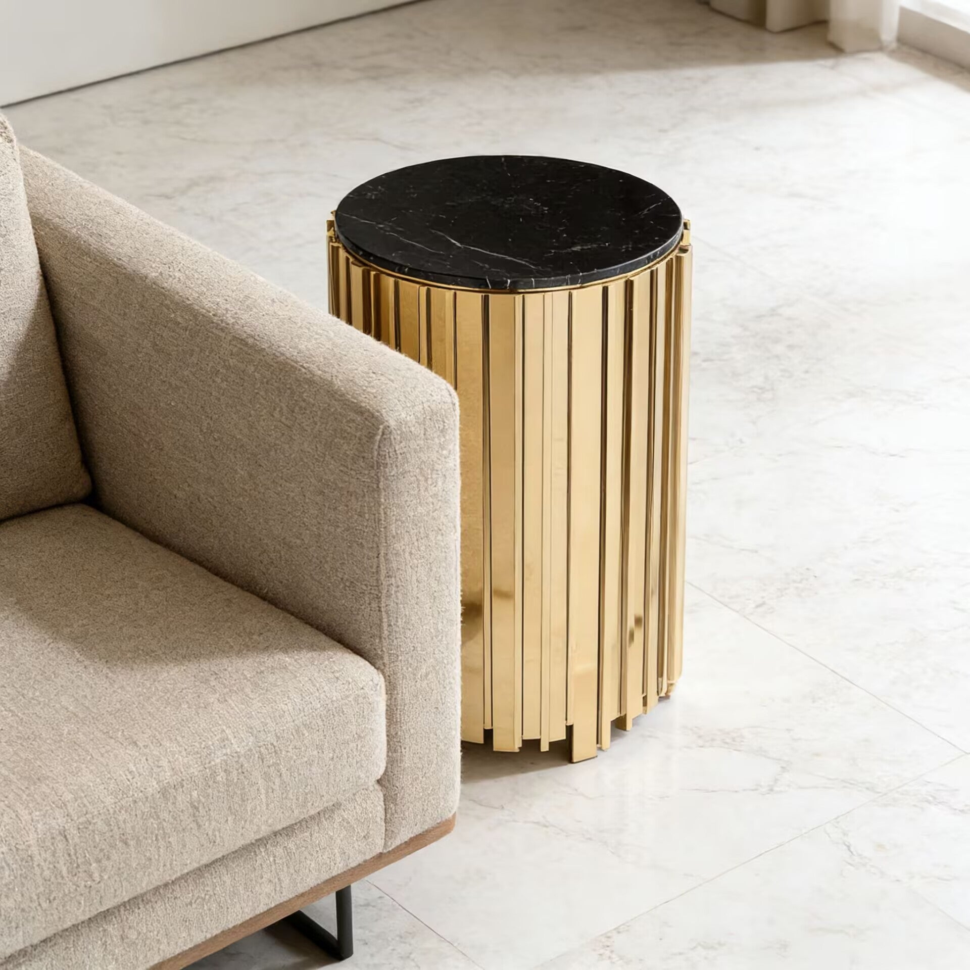 Empire Irregular High-End Marble Small Round Side Table