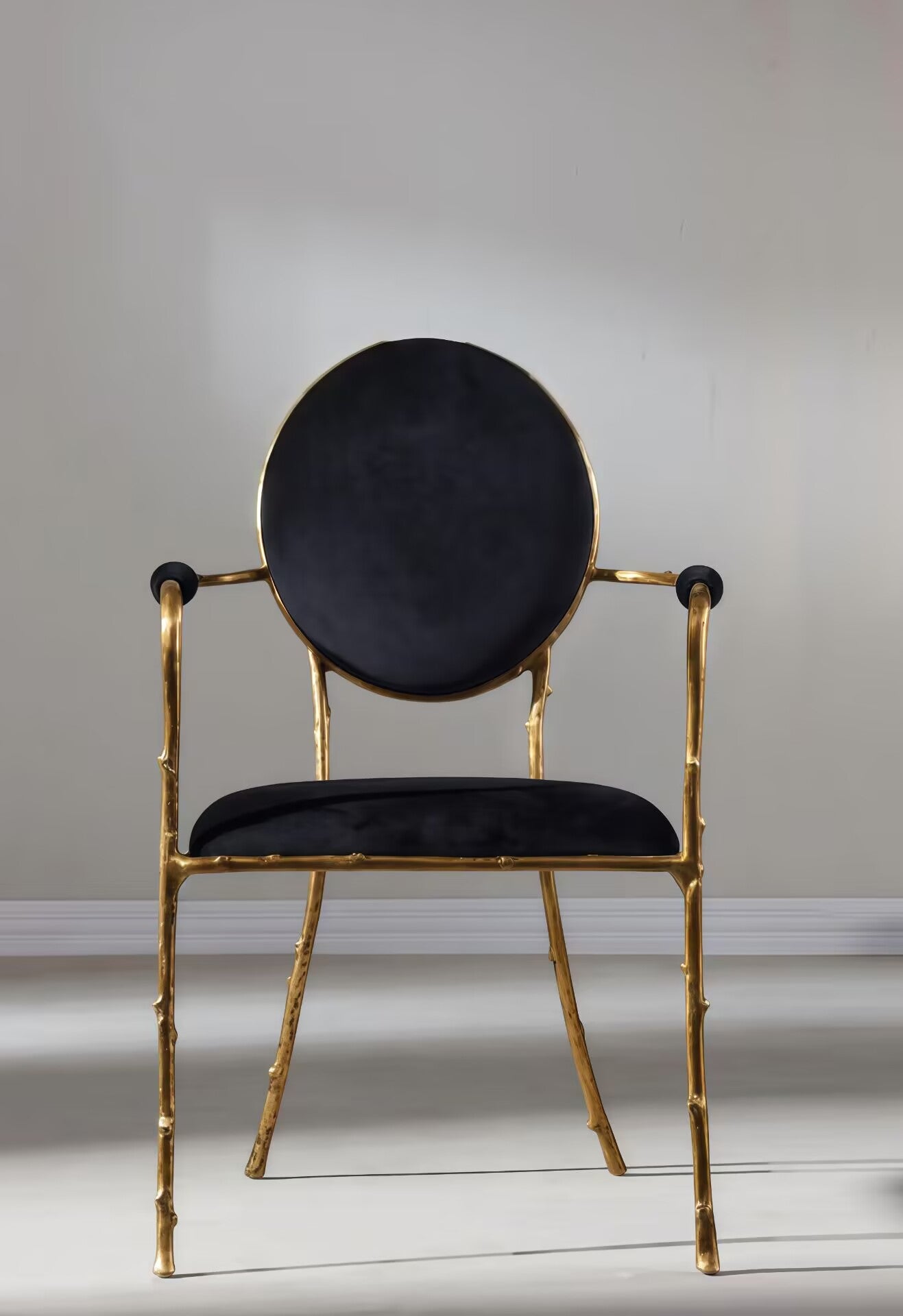 Enchanted Ii Luxurious High-End Metal Minimalist Fabric Dining Chair