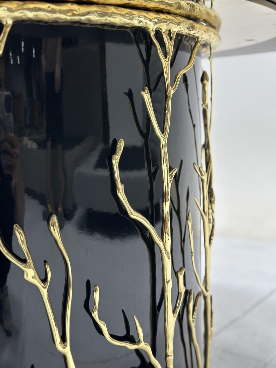 Enchanted Creative Artistic Villa Restaurant Brass Marble Dining Table