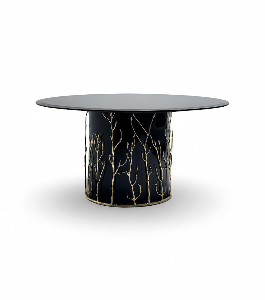 Enchanted Creative Artistic Villa Restaurant Brass Marble Dining Table