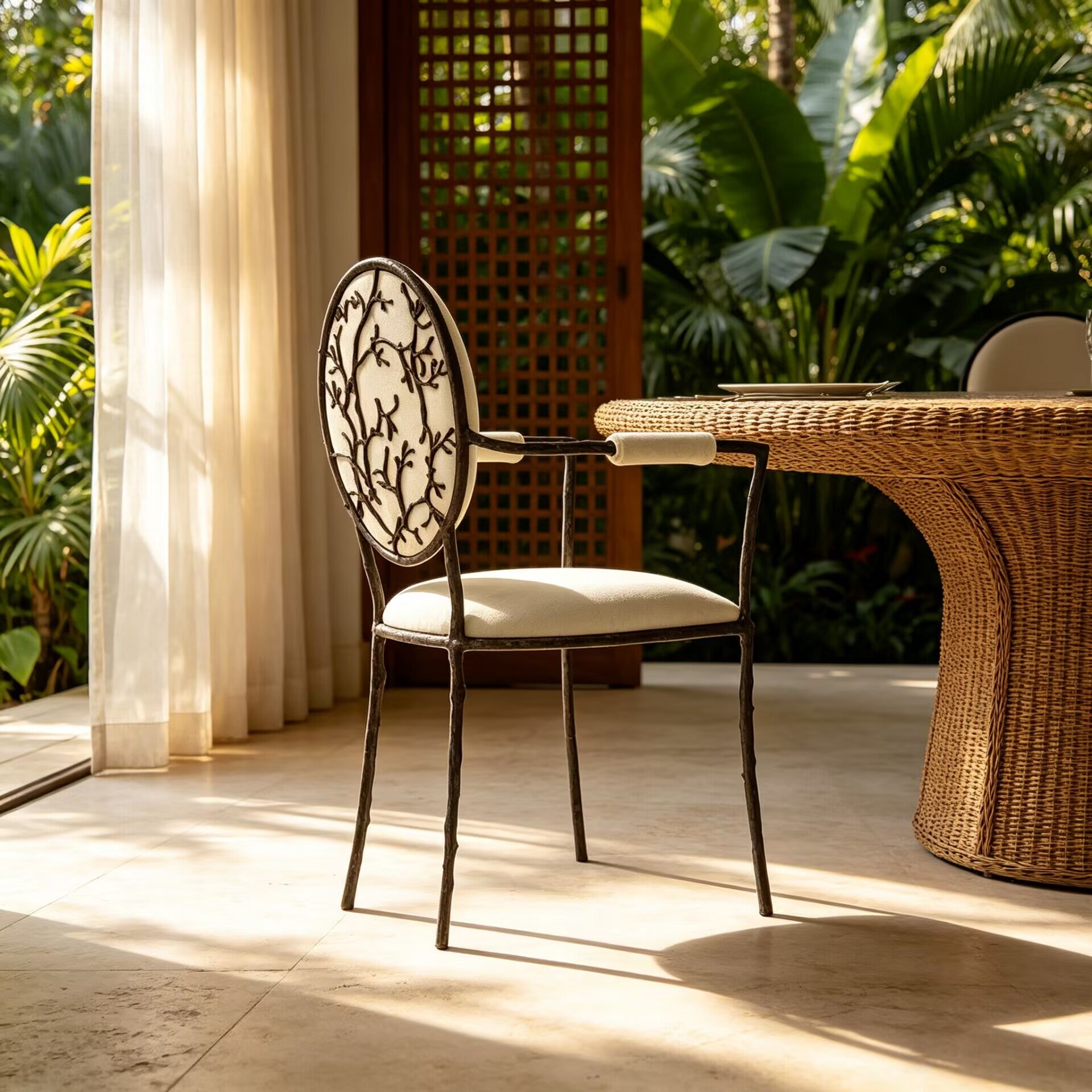 Enchanted Ii Luxurious High-End Metal Minimalist Fabric Dining Chair