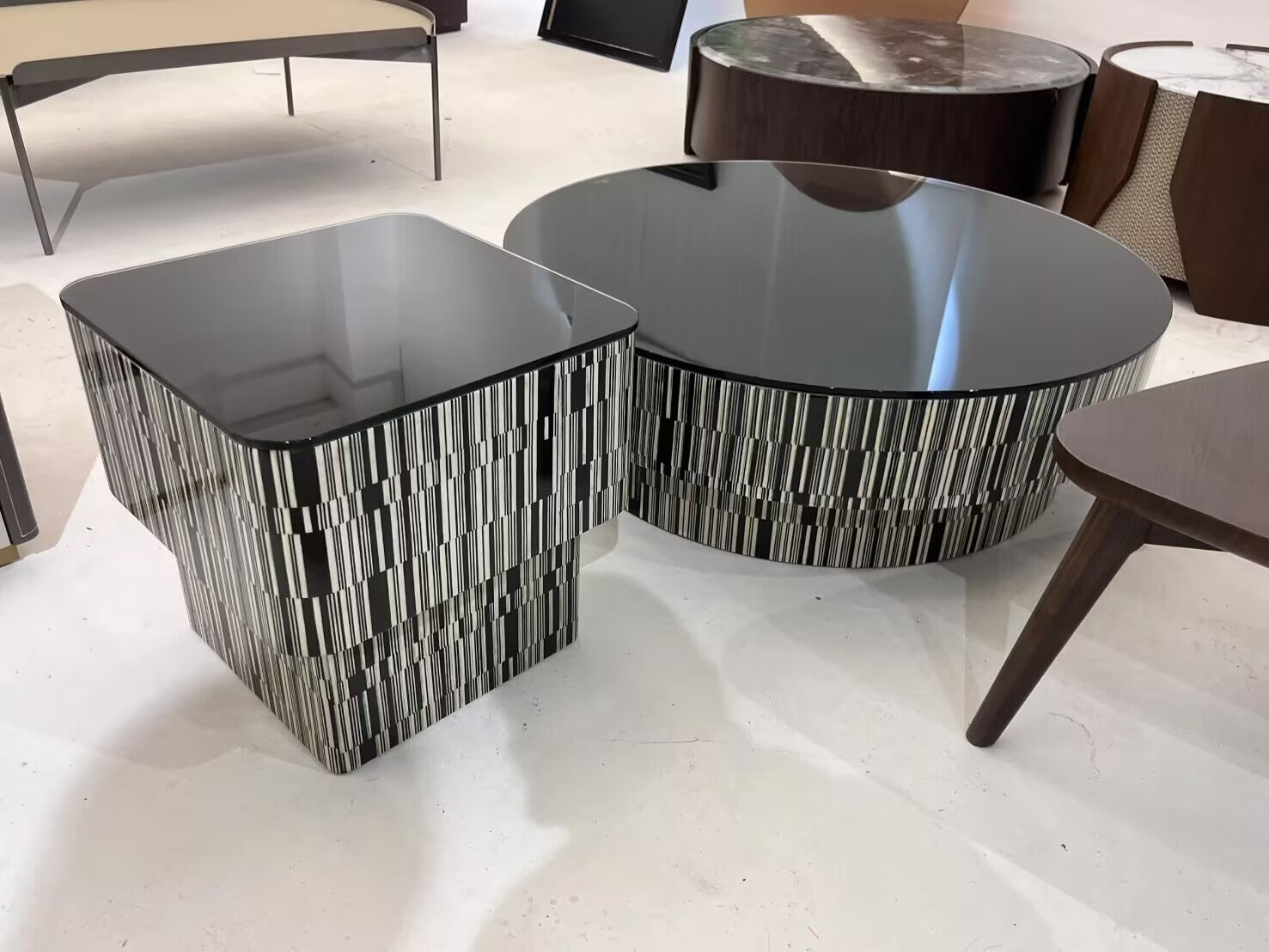 Enigma Modern Minimalism Tempered Glass Combination Coffee Table