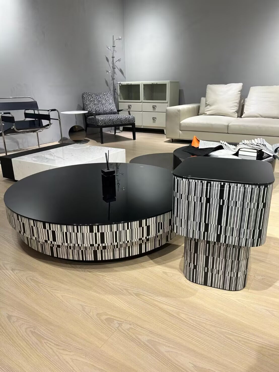 Enigma Modern Minimalism Tempered Glass Combination Coffee Table