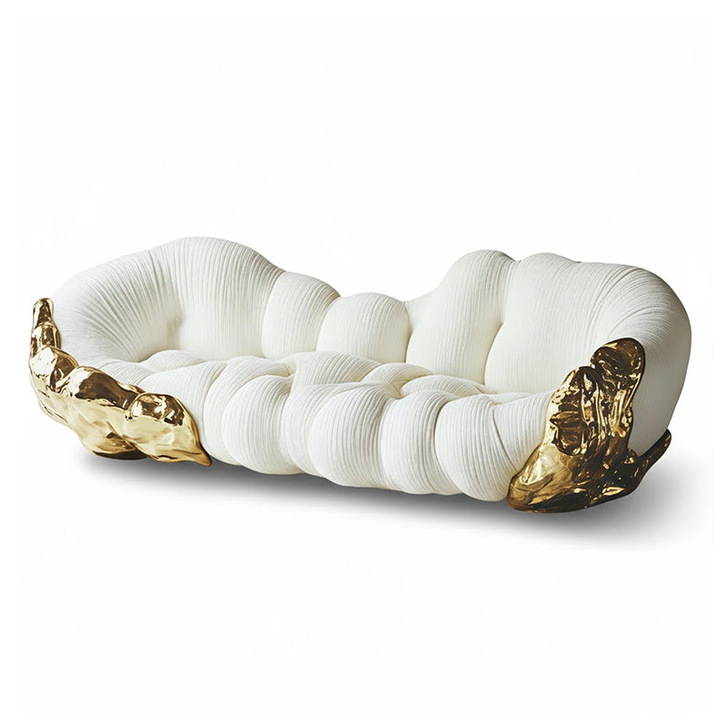 Entice Designer Irregular Creative Metal Living Room Fabric Sofa