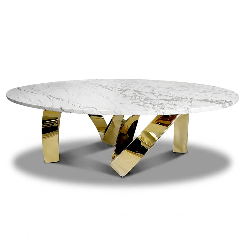 Erebus Modern Artistic Stainless Steel High-End Marble Coffee Table
