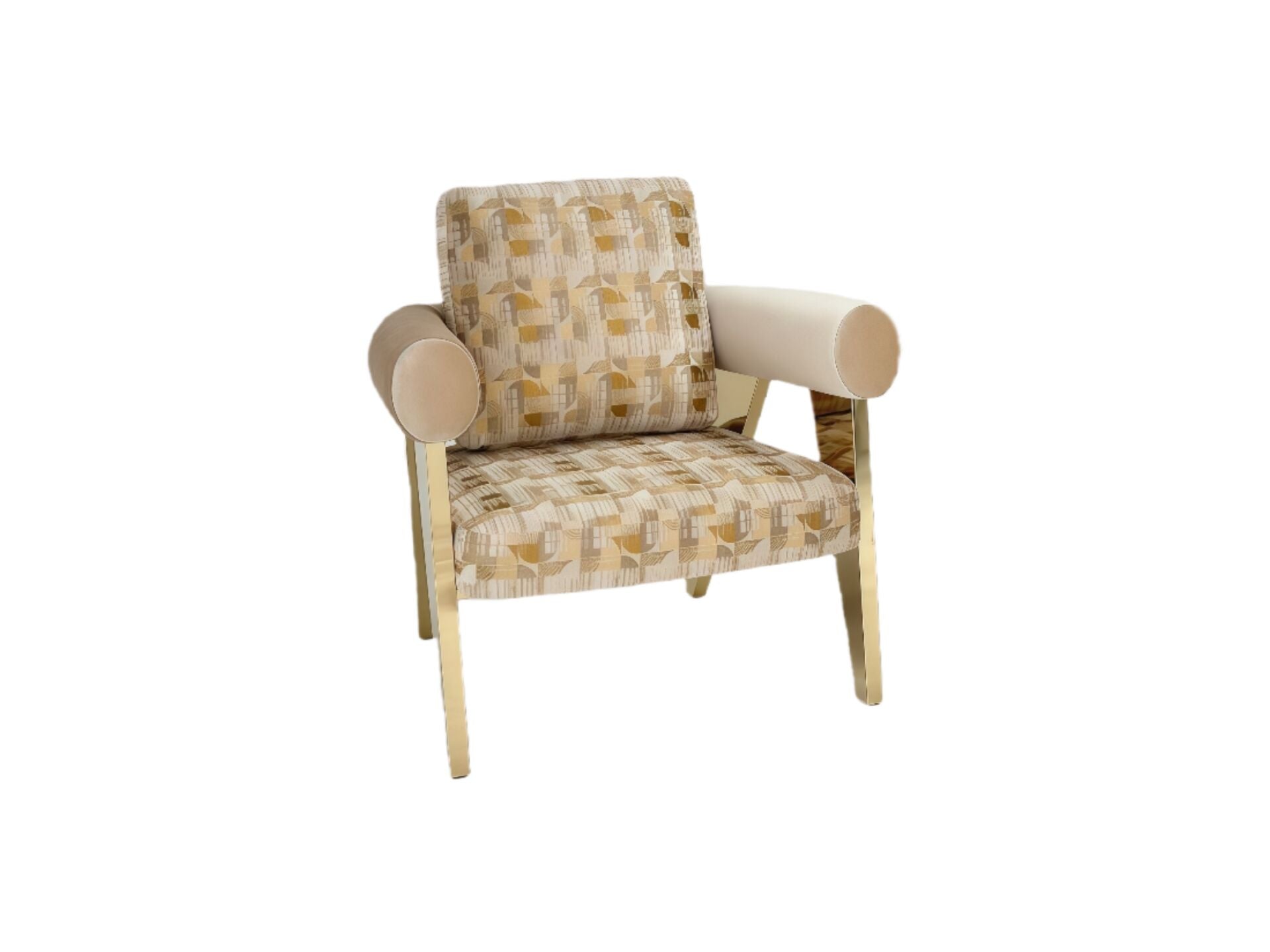 Ethereal High End Designer Minimalist Metal Fabric Armchair