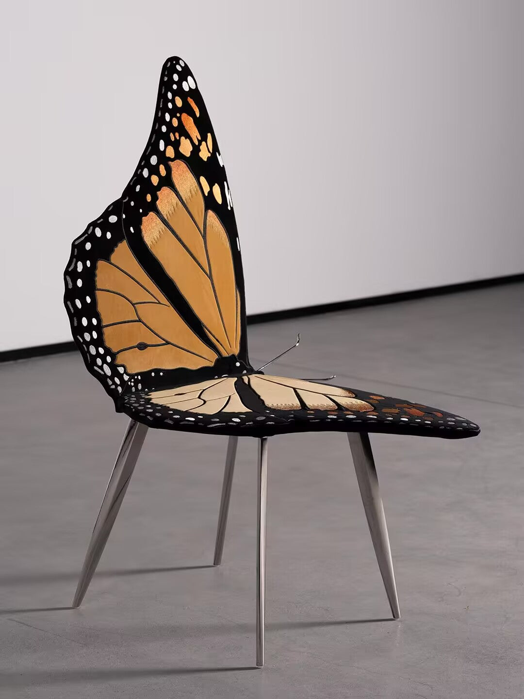 Eutterfiy Stainless Steel Personalized Creative Butterfly Embroidered Lounge Chair