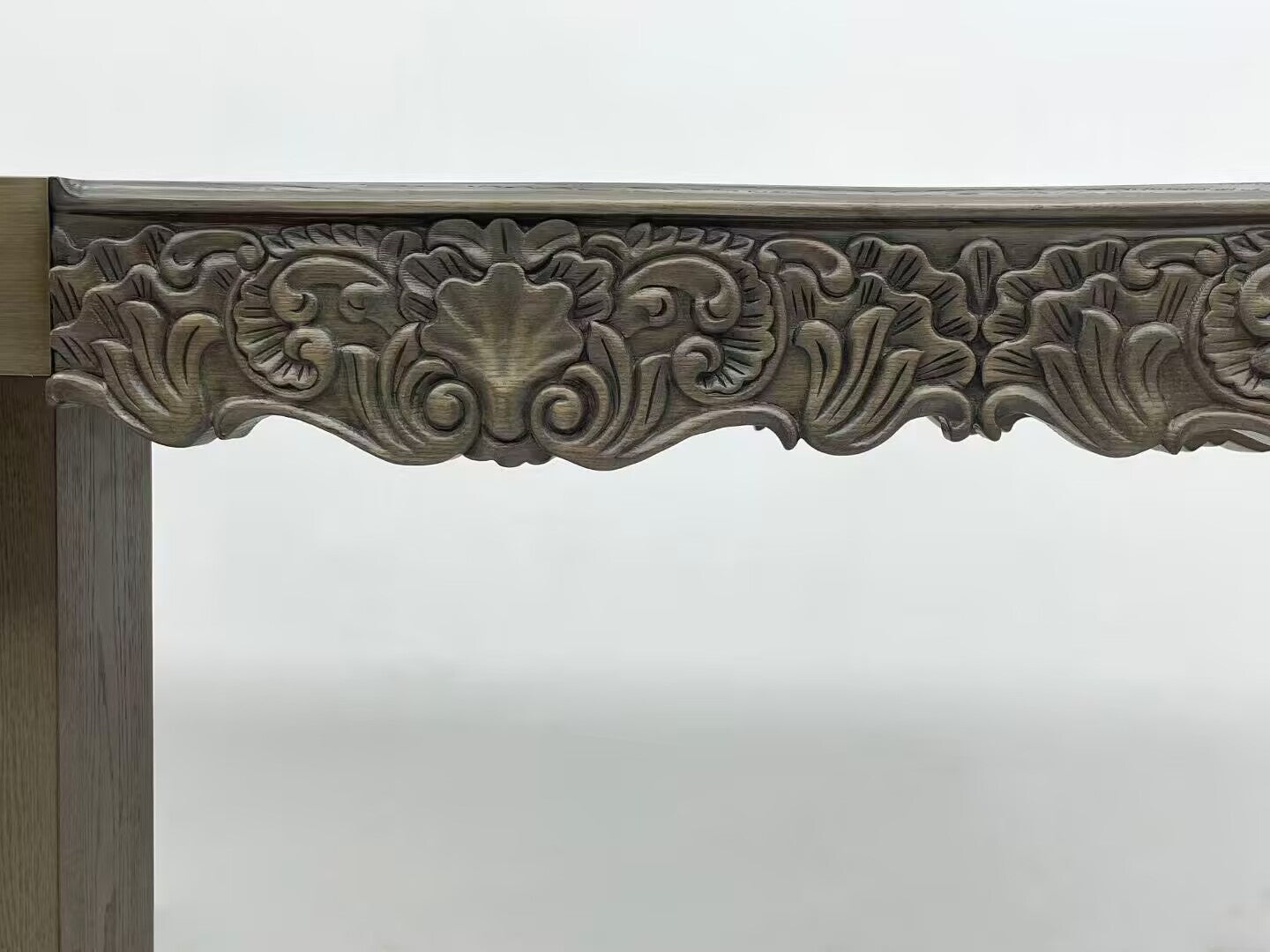 Evo Neoclassical Artistic Engraving Rectangle Solid Wood Desk