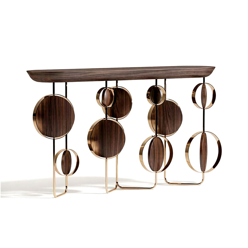 Fairy Circle Luxurious Living Room Art Solid Wood Stainless Steel Console