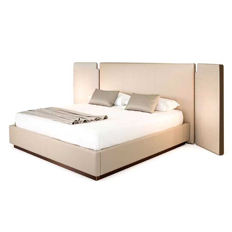 Falcon Modern Creativity Bedroom Genuine Leather Double Bed