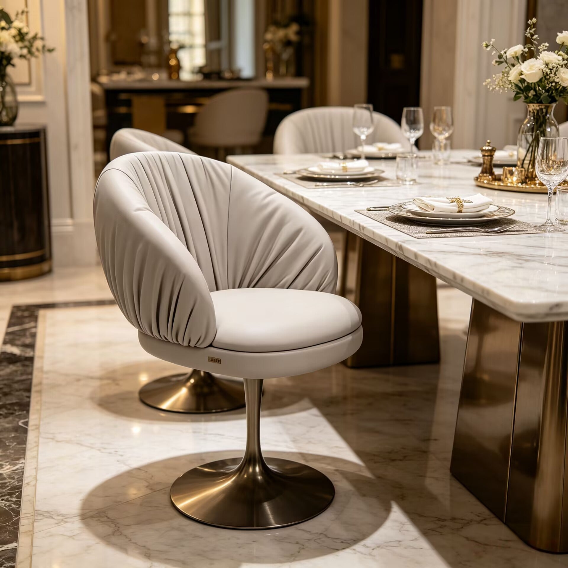 Fandango Swivel Italian Creativity High-End Leather Dining Chair