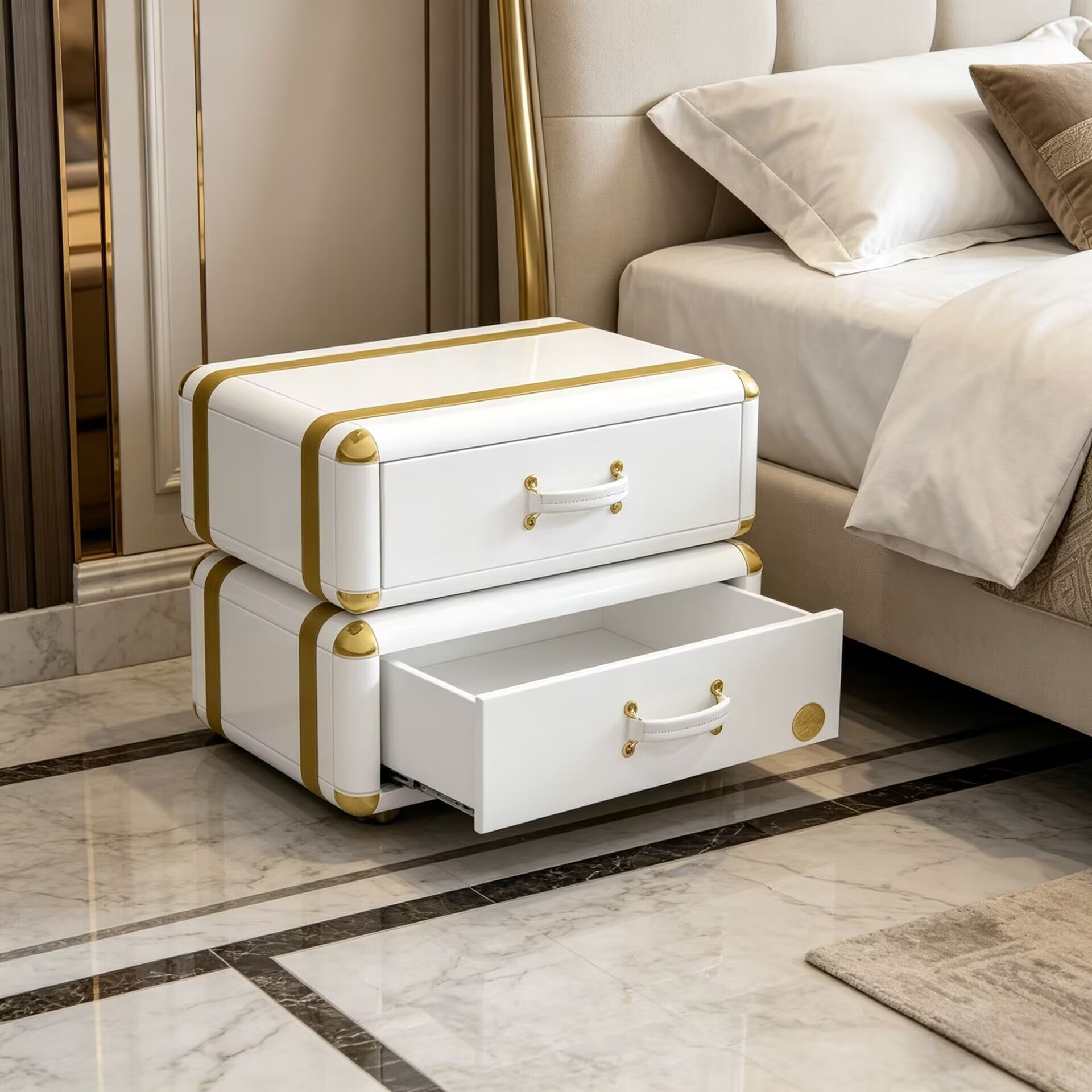 Fantasy Air Villa Bedroom Minimalism Solid Wood Bedside Table
