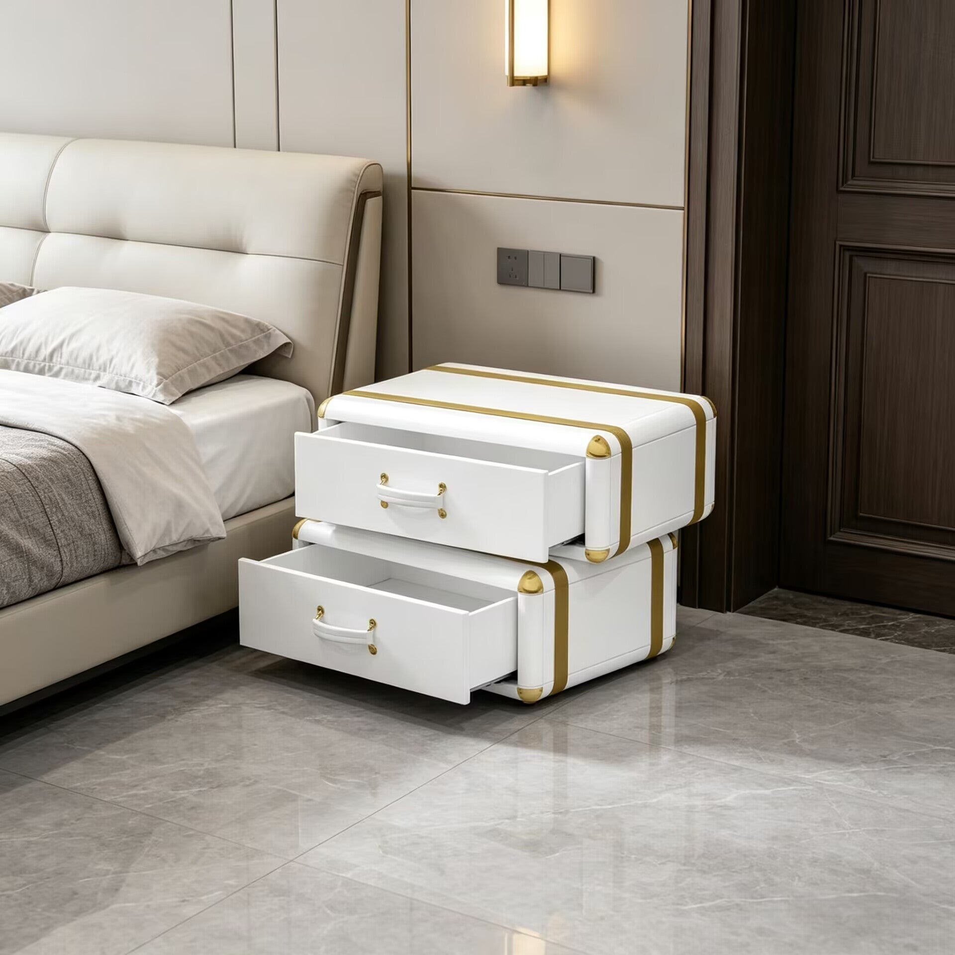 Fantasy Air Villa Bedroom Minimalism Solid Wood Bedside Table