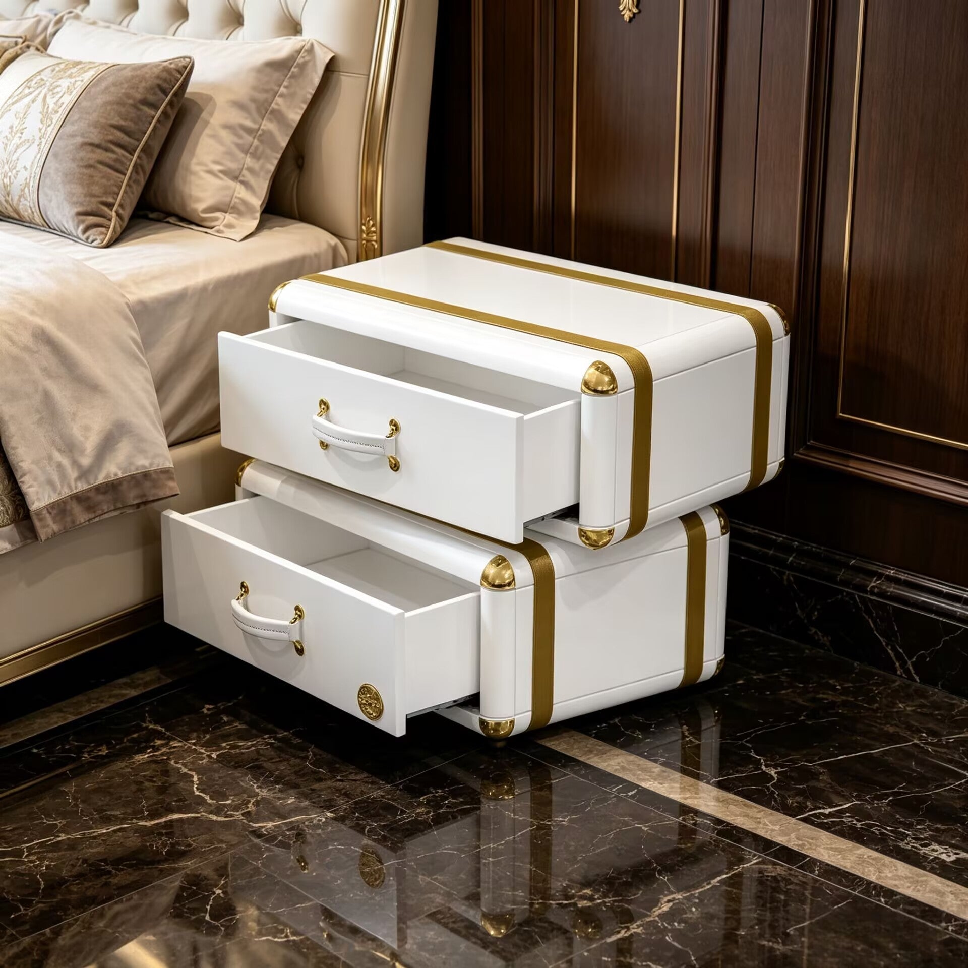 Fantasy Air Villa Bedroom Minimalism Solid Wood Bedside Table