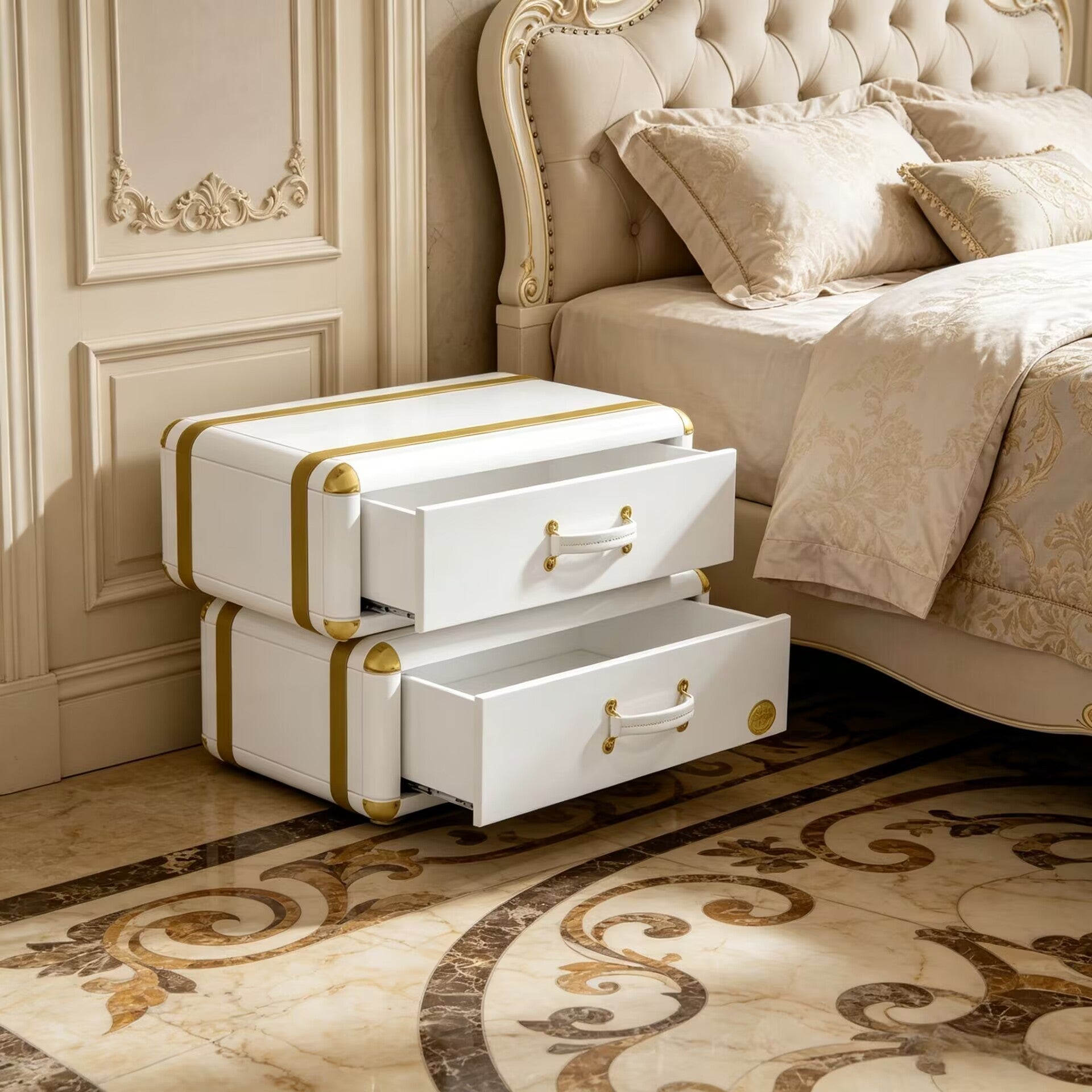 Fantasy Air Villa Bedroom Minimalism Solid Wood Bedside Table