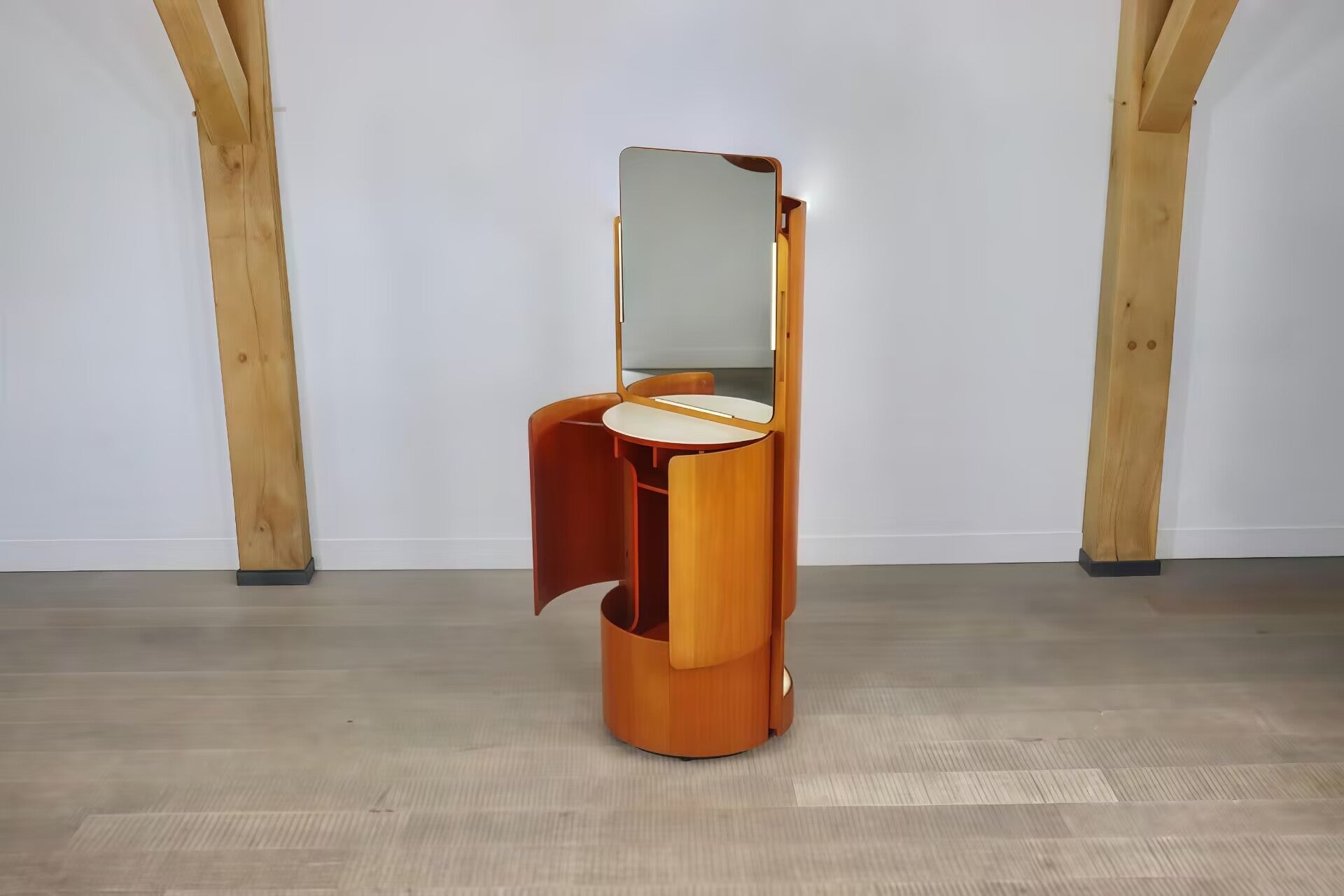 Fiarm Italian Villa Bedroom Walnut Wood Rotatable Dressing Table