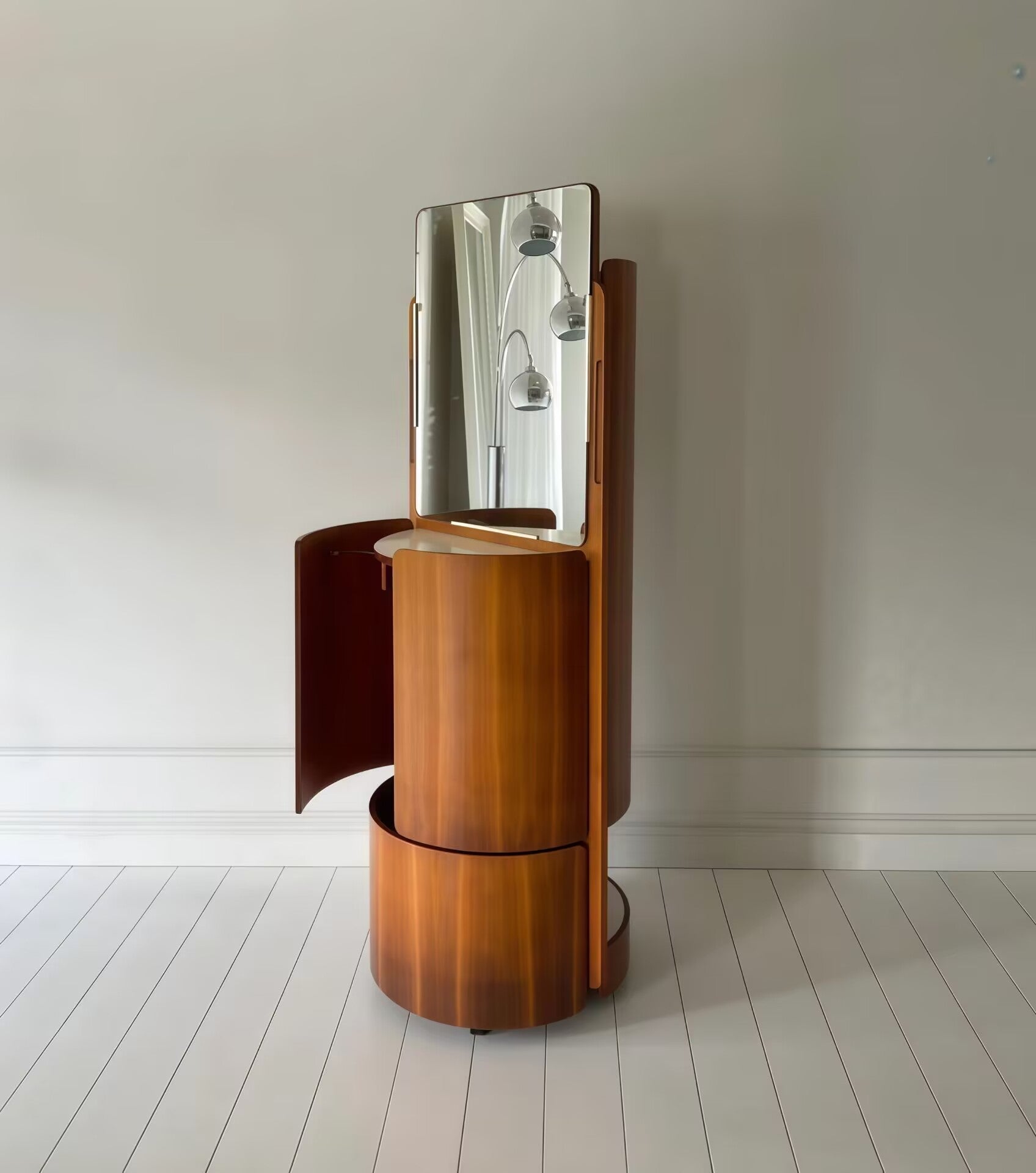 Fiarm Italian Villa Bedroom Walnut Wood Rotatable Dressing Table