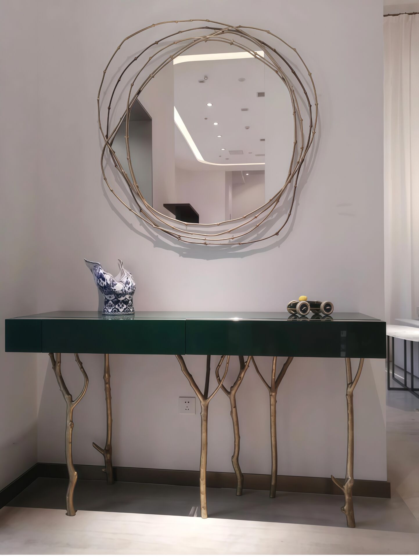 Fig Tree Luxurious Artistic Creative Metal Tree Branches Console