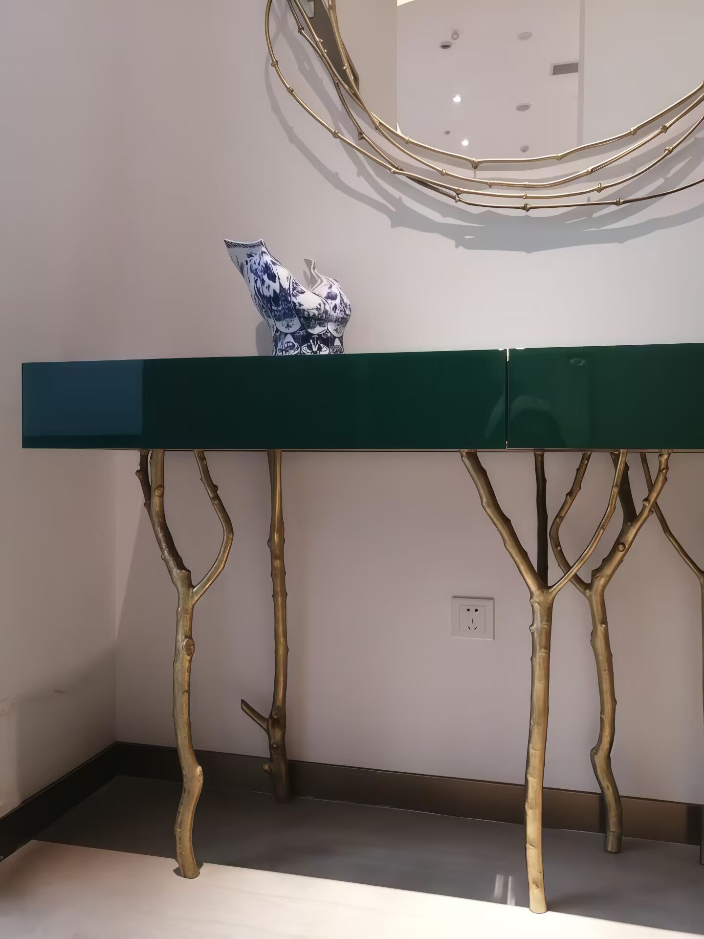 Fig Tree Luxurious Artistic Creative Metal Tree Branches Console