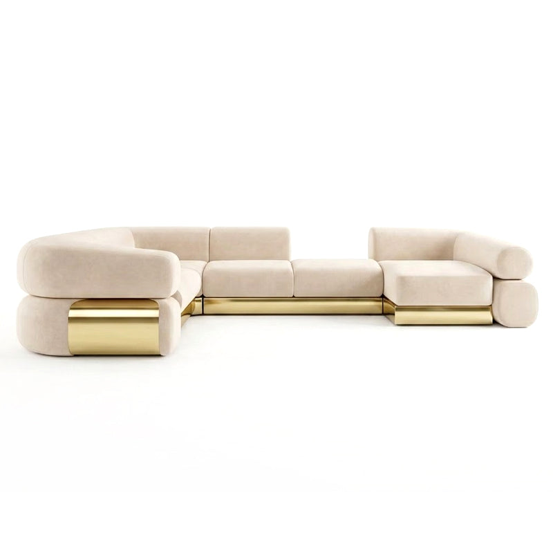 Fitzgerald Luxurious Villa Living Room Art Modular Multi-Person Fabric Sofa
