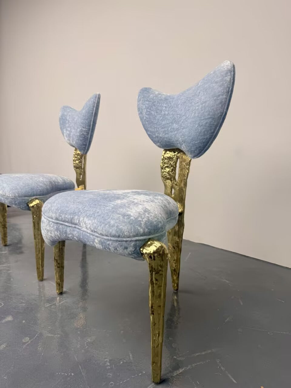 Folia Designer Artistic High End Commission Brass Dining Chair