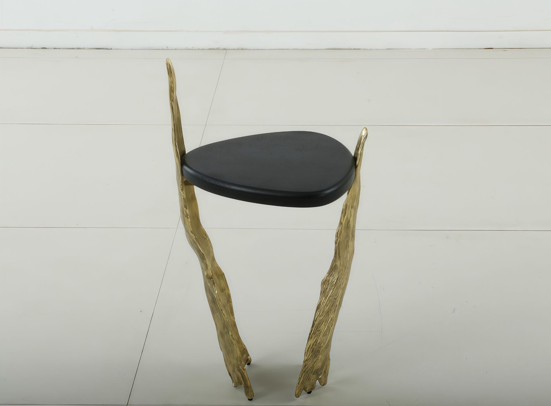 Folia Irregular Designer Solid Wood Brass Living Room Side Table