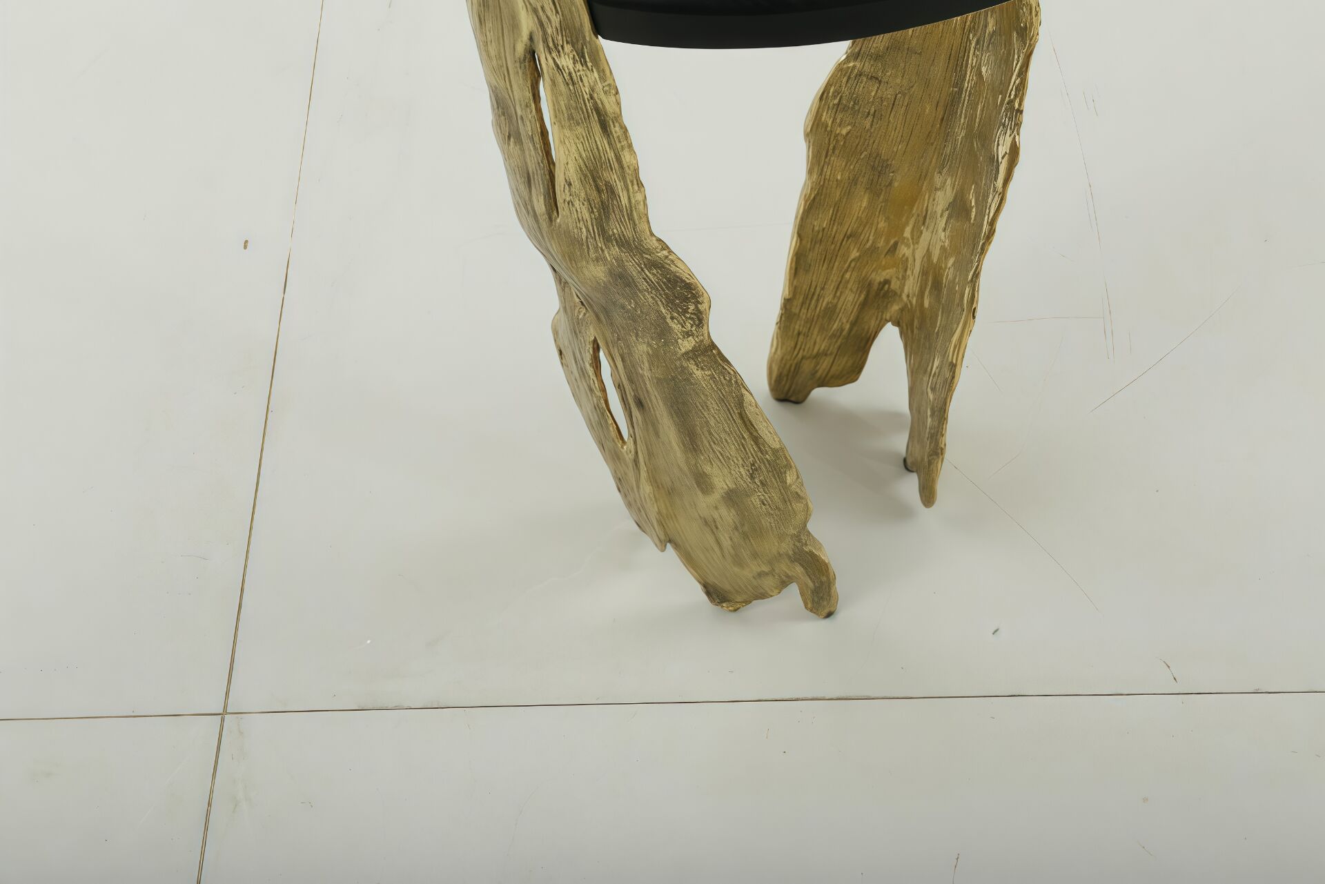 Folia Irregular Designer Solid Wood Brass Living Room Side Table