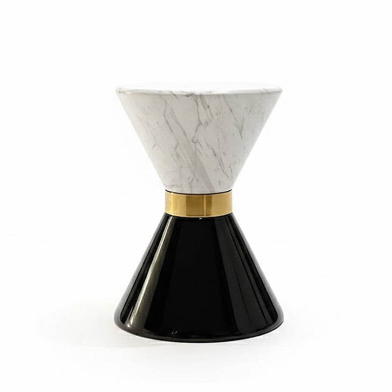 Forefront High End Designers Brass Creativity Marble Side Table
