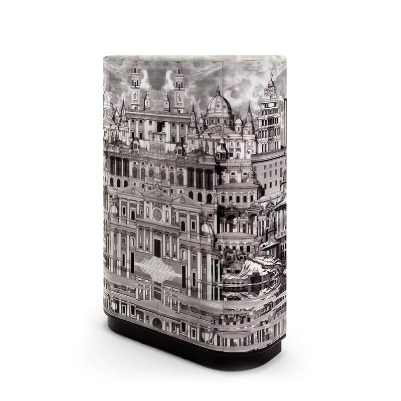 Fornasetti Retro Minimalism Hand-Drawn Solid Wood Wine Cabinet