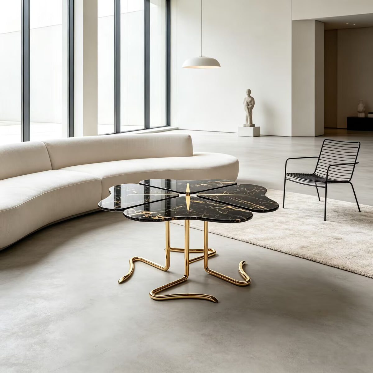 Four For Luck Living Room Upscale Creativity Marble Coffee Table