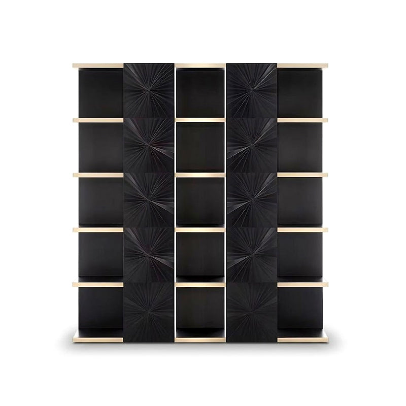 Freud Luxurious Creativity Black Gold Upscale Solid Wood Bookshelf