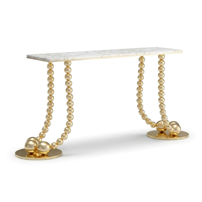 Geisha Living Room Unique Metal Ball Stacking High-End Marble Console