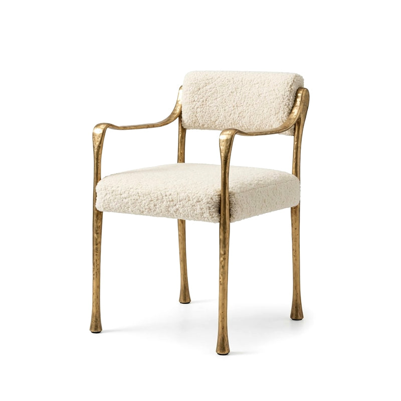 Giac Designer High-End Brass Simplicity Fabric Dining Chair