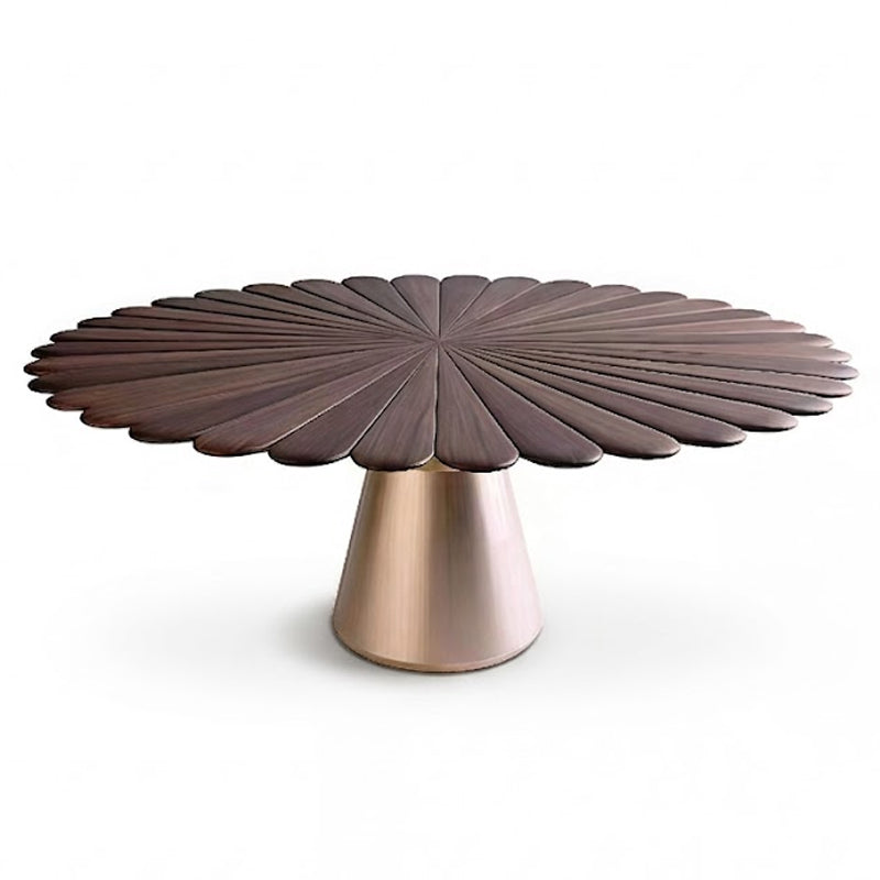 Goathi Italian Simplicity Metal Irregular Solid Wood Dining Table