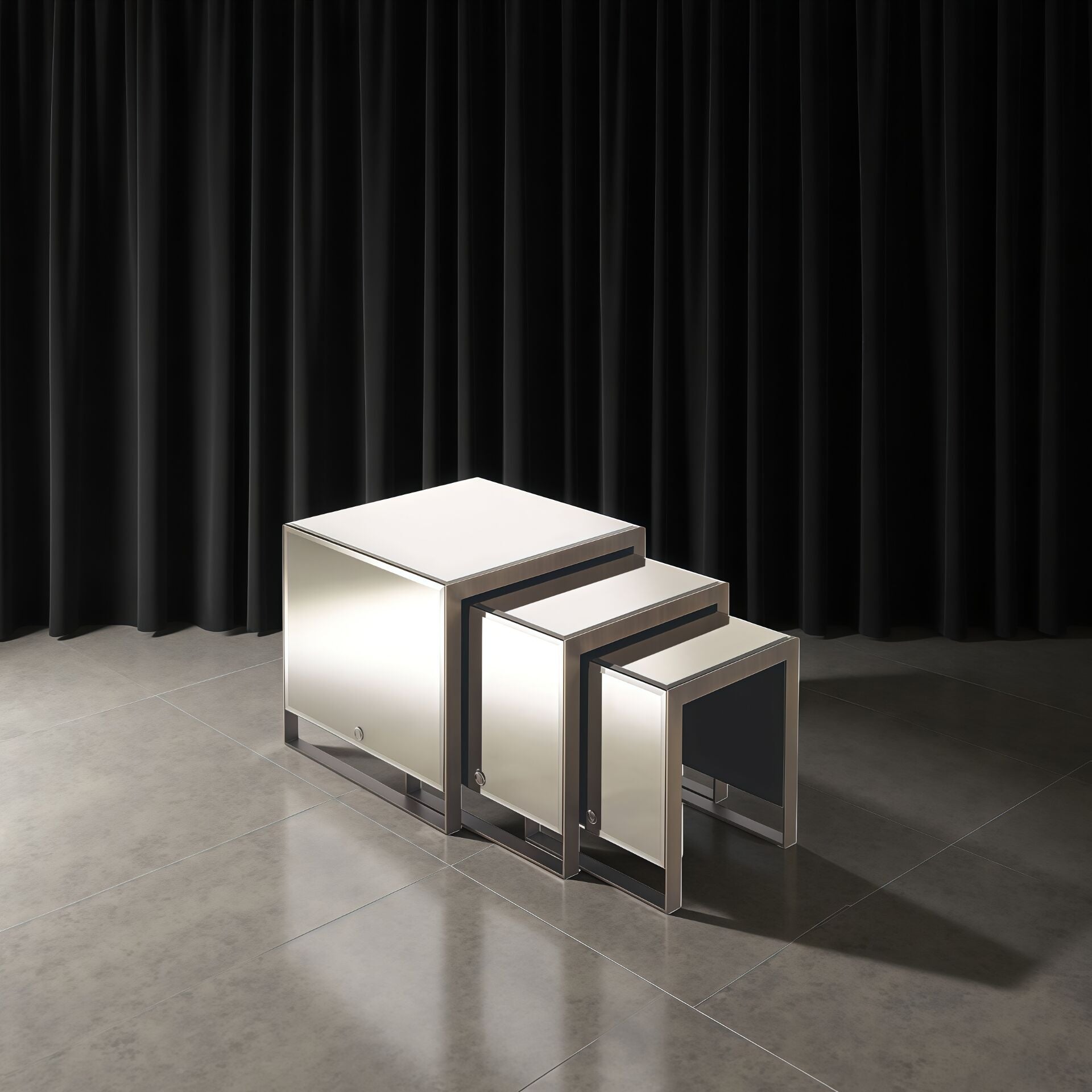 Golden Bridge Luxury Creative Stainless Steel Combination Side Table