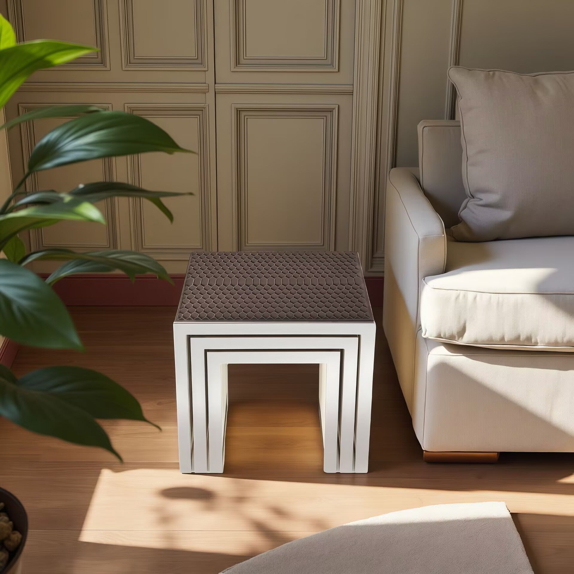 Golden Bridge Luxury Creative Stainless Steel Combination Side Table