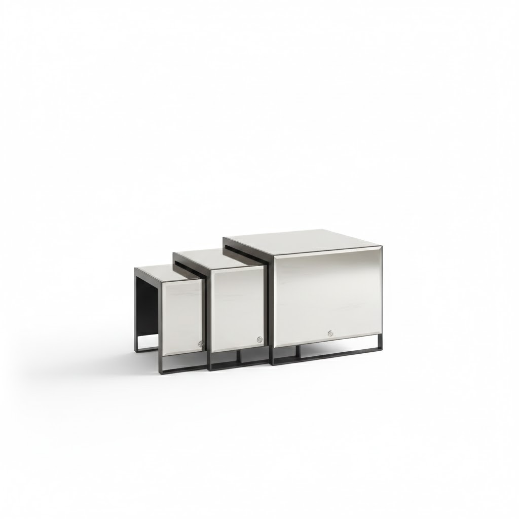 Golden Bridge Luxury Creative Stainless Steel Combination Side Table