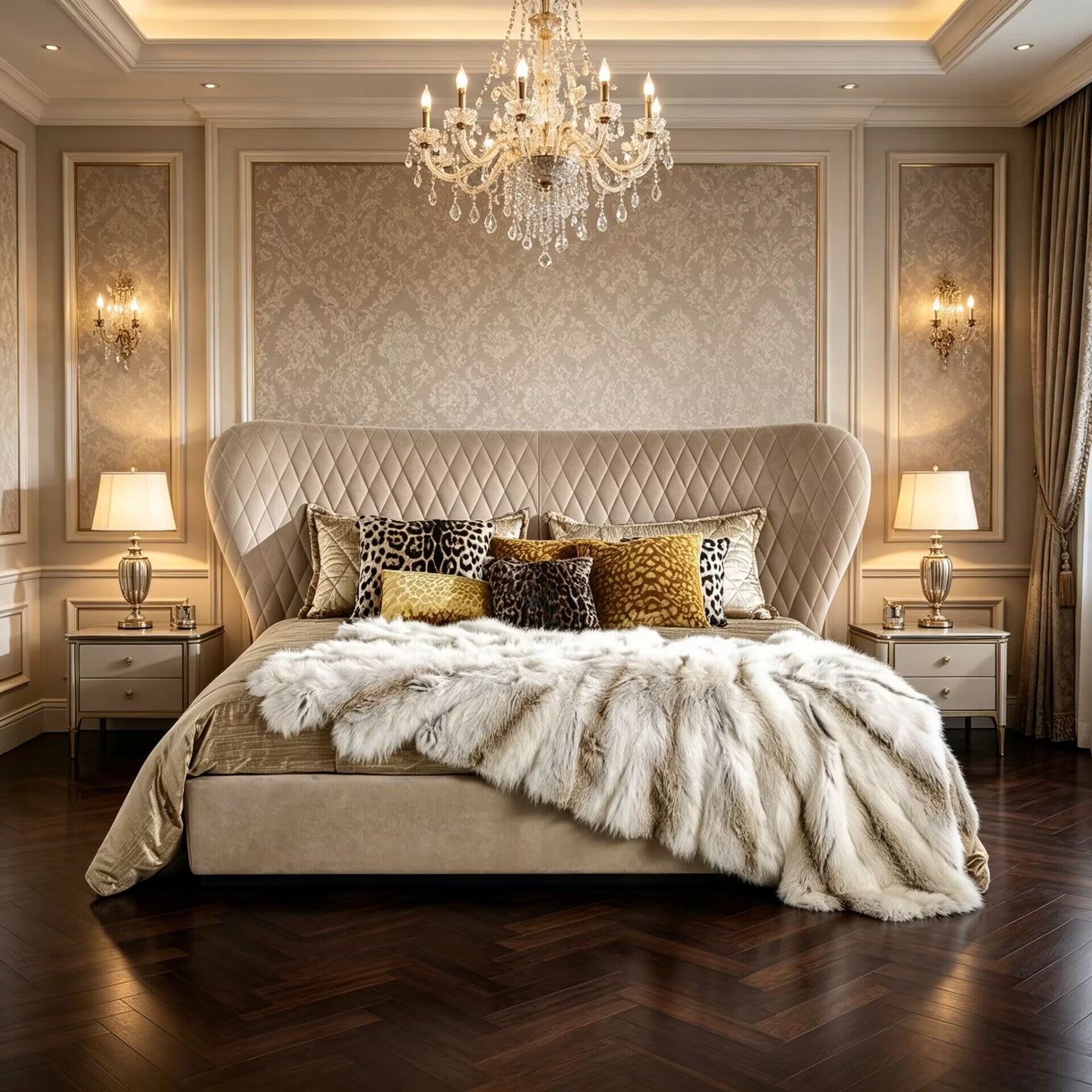 Grace Bedroom High-End Creativity Genuine Leather Double Bed