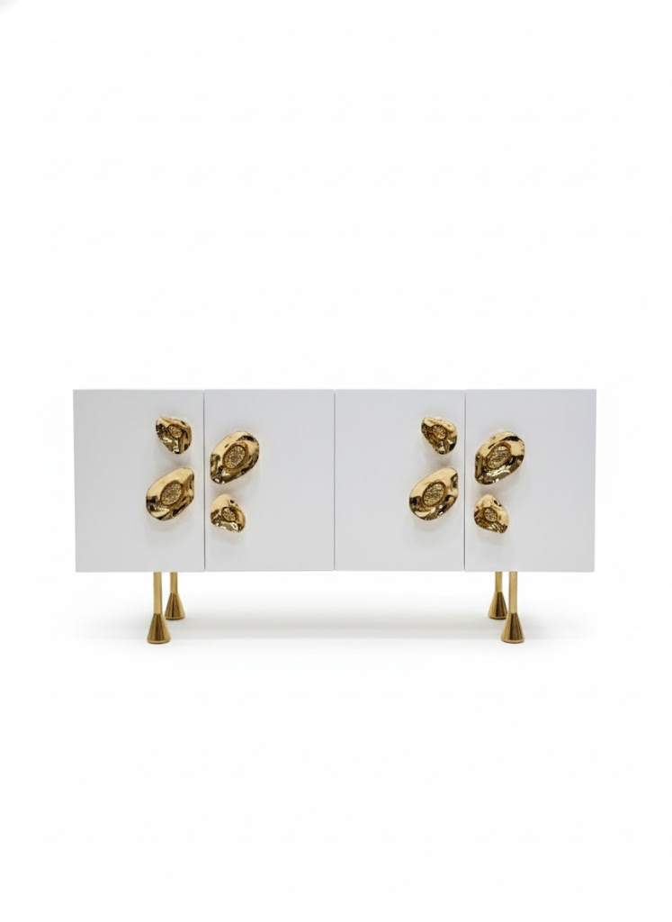 Grescent Luxury High End Creativity Metal Solid Wood Sideboard