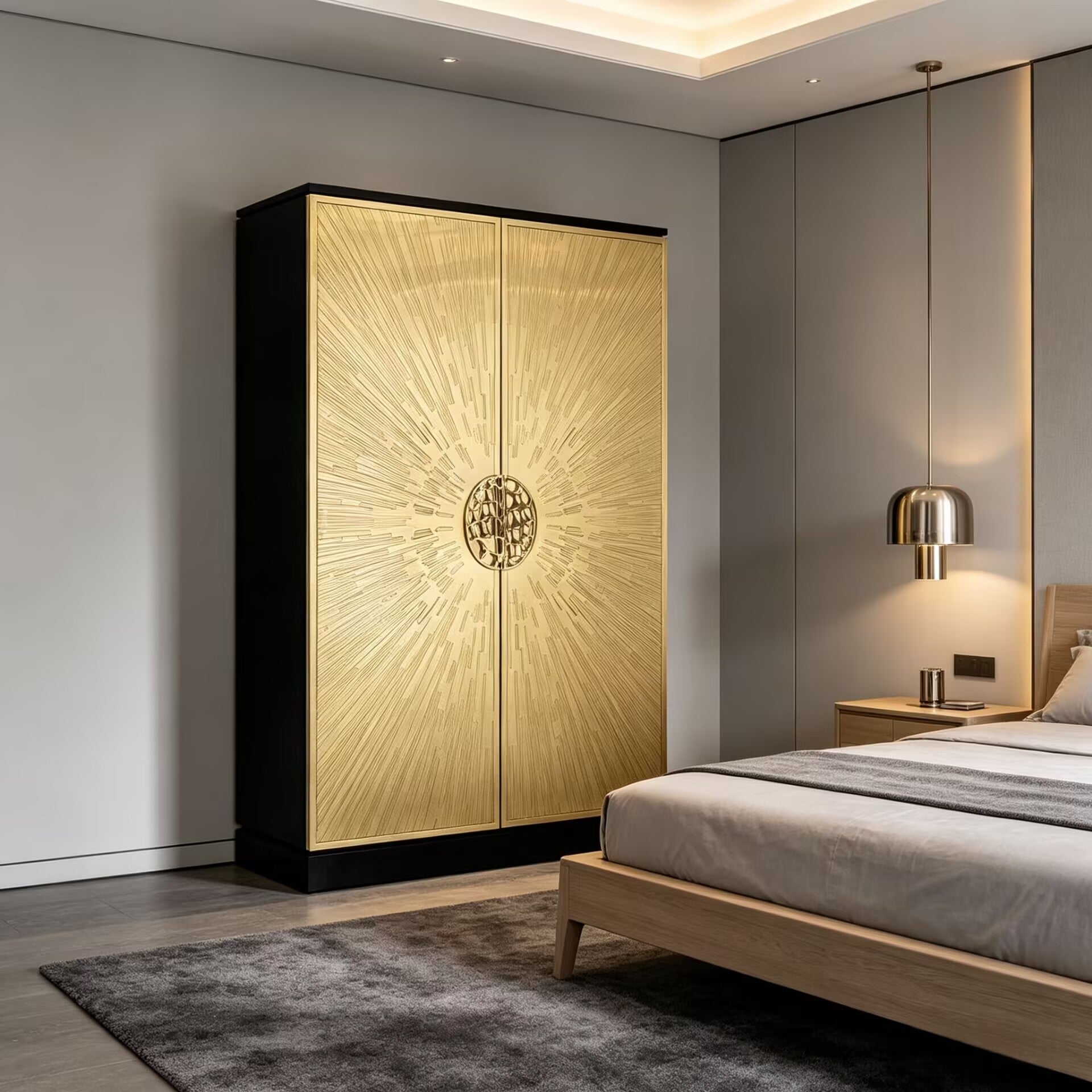 Heive High-End Brass Creativity Solid Wood Customize Wardrobe