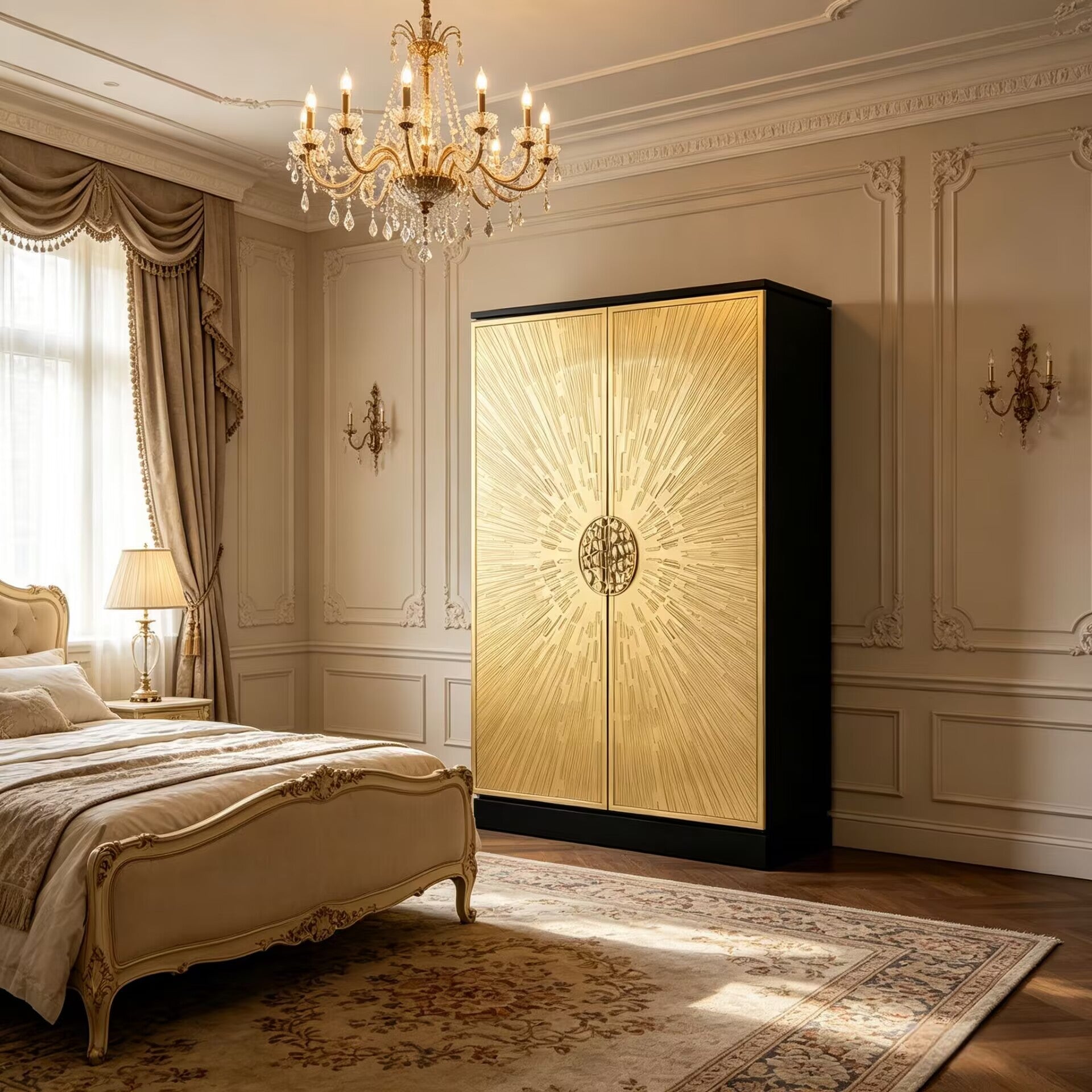 Heive High-End Brass Creativity Solid Wood Customize Wardrobe