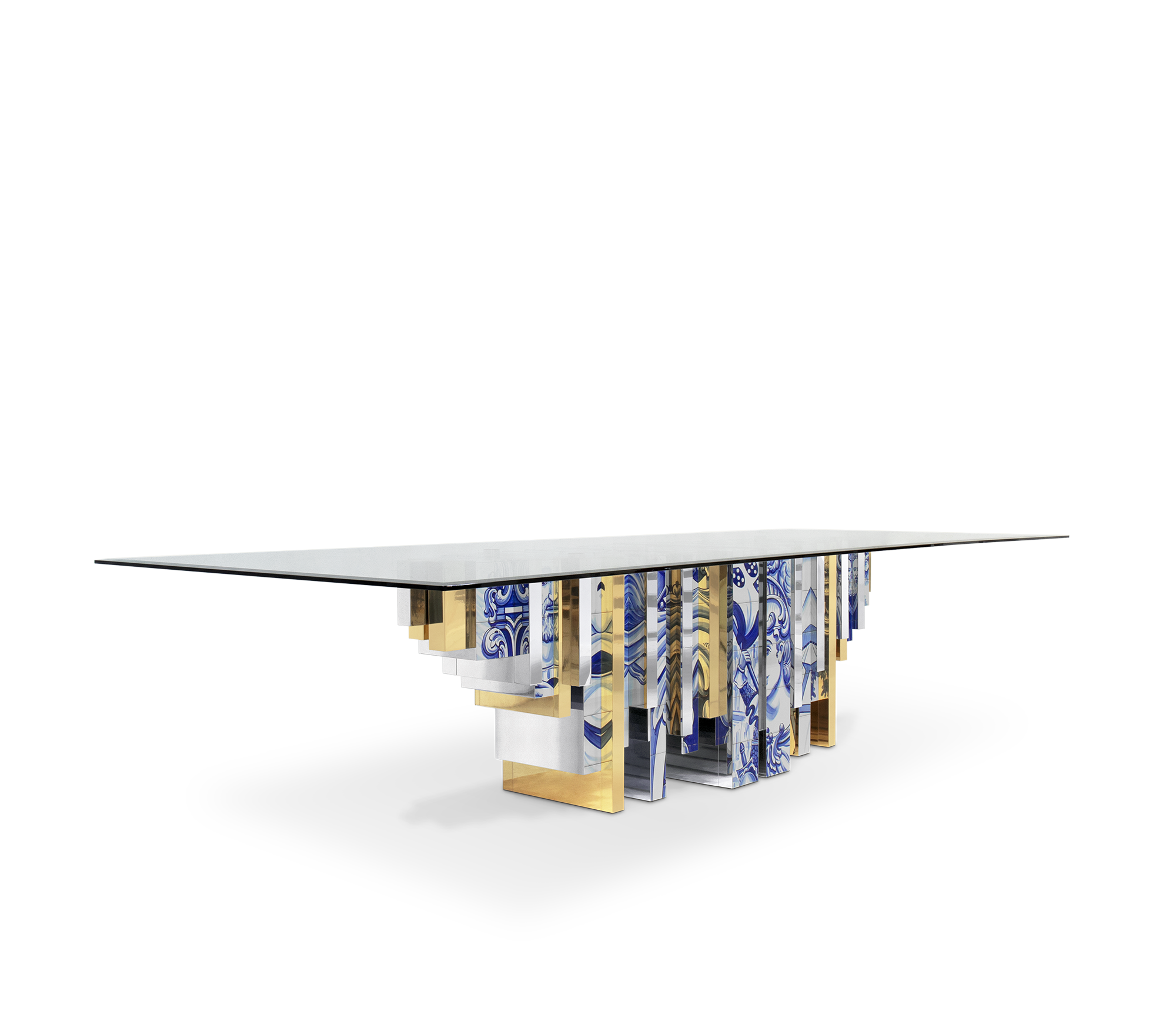 HERITAGE SEPIA DINING TABLE ART HAND-PAINTED FURNITURE