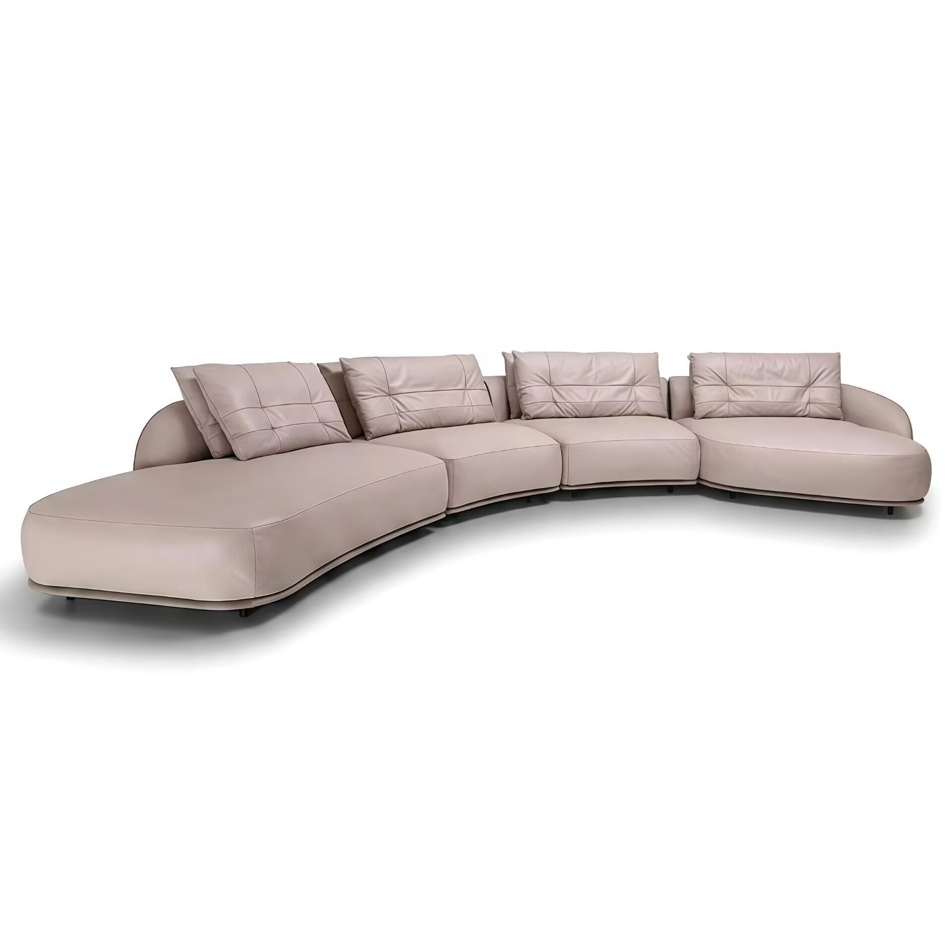 Holden Minimalism Art Arc Genuine Leather Combination Sofa