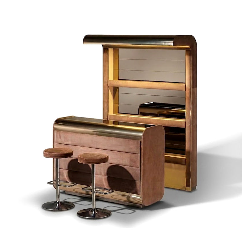 Holywood Regency Luxury Minimalist Solid Wood Customize Bar Counter