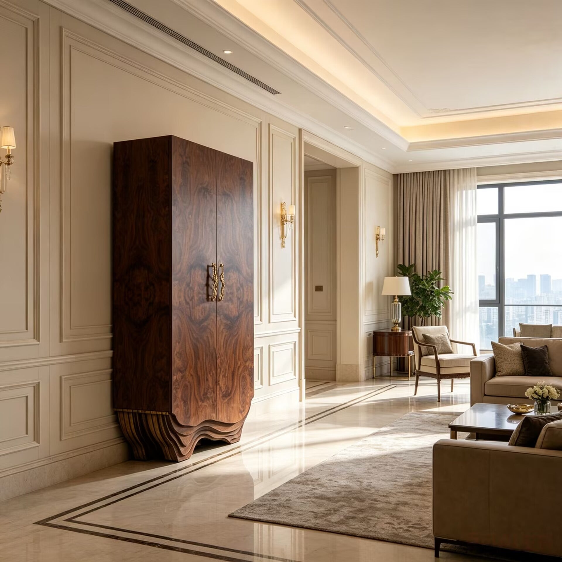 Hung Modern Minimalism Designer Solid Wood Customize Cabinets