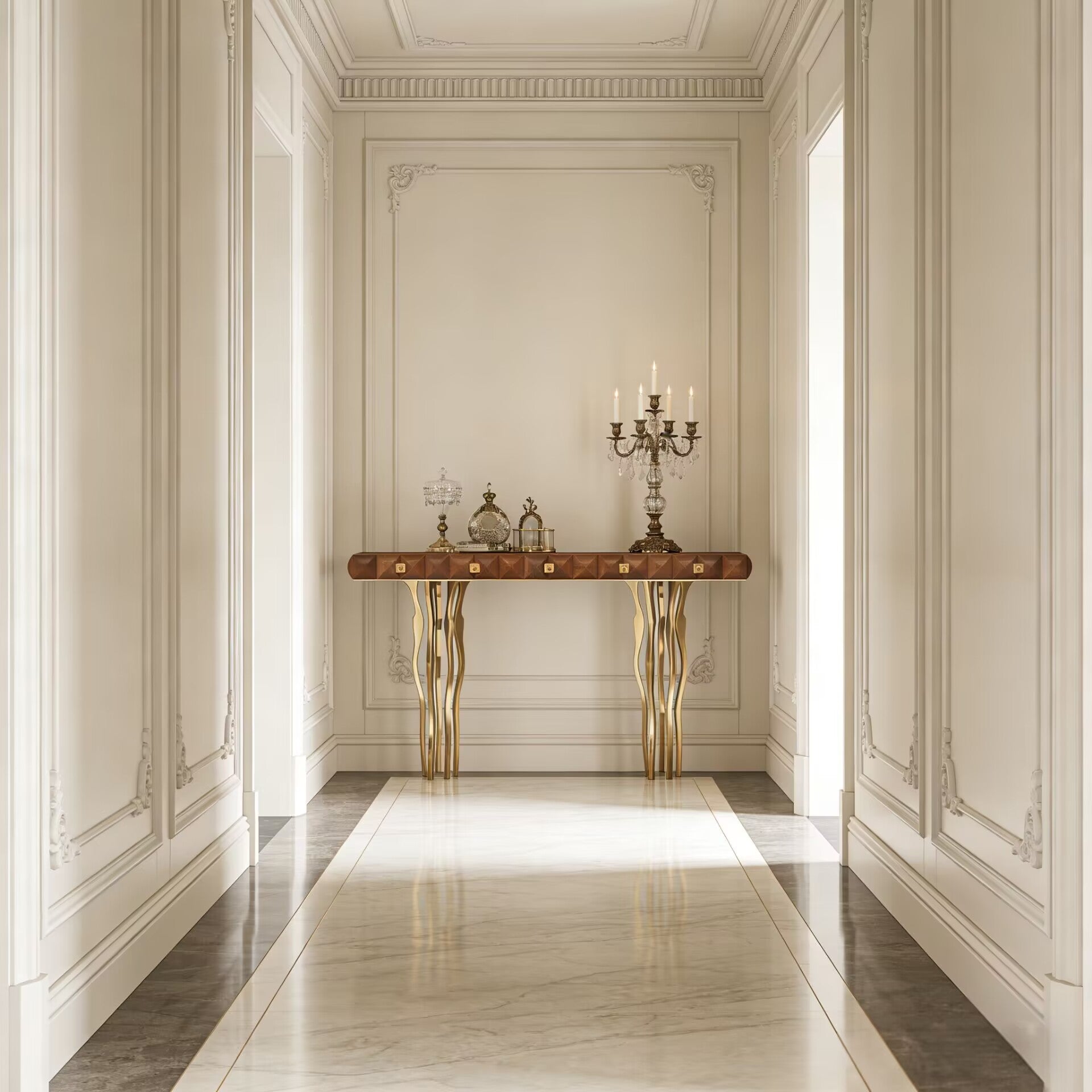Il Pezzo 10 Villa Corridor Designer Artistic Metal Solid Wood Console