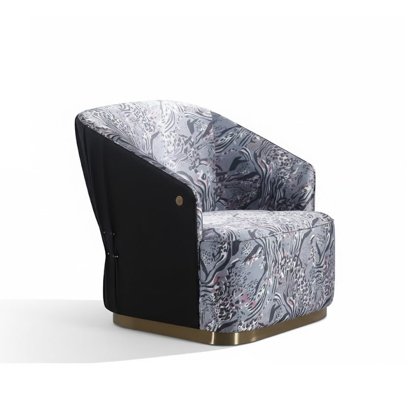 Inanda Italian Designer Leopard Print Genuine Leather Sofa Chair